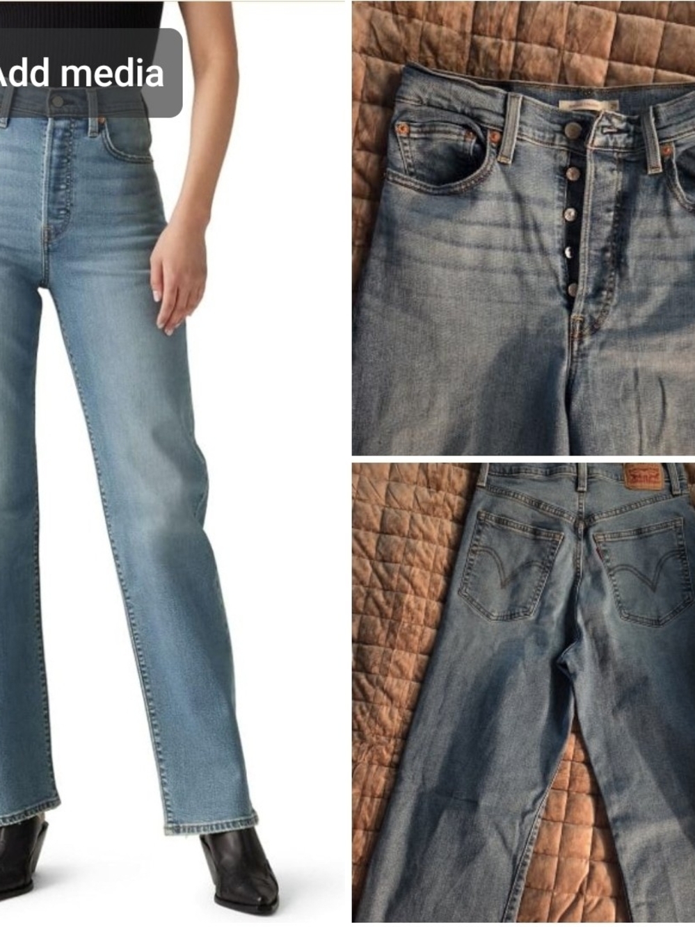 Levi's Women's Ribcage Straight Leg Jeans in Light Blue Denim